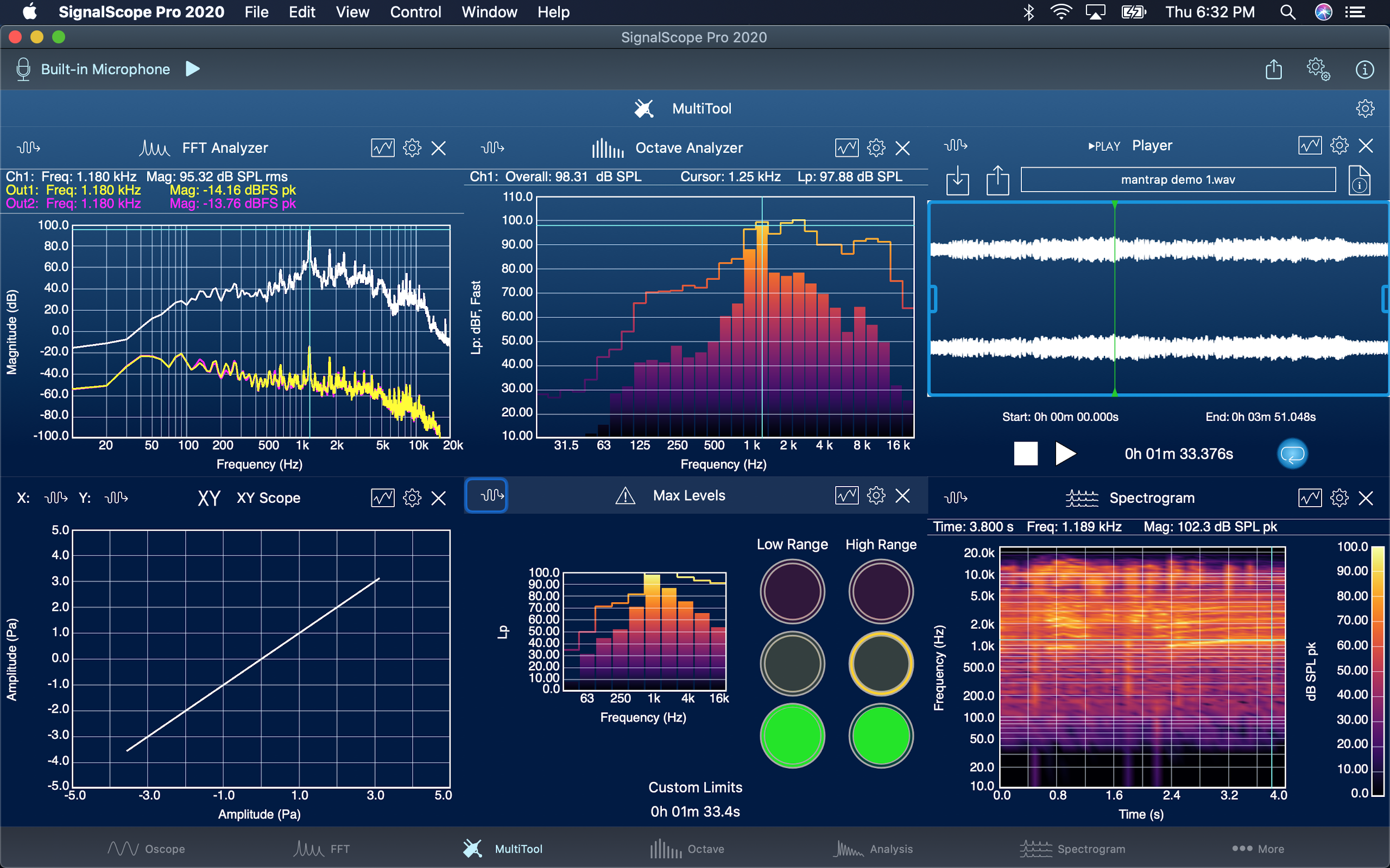 Real time audio analyzer for mac